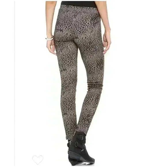 Free People Knit Leggings in Leopard Print Combo / Tan, Beige, Black / Size S - Picture 2 of 14